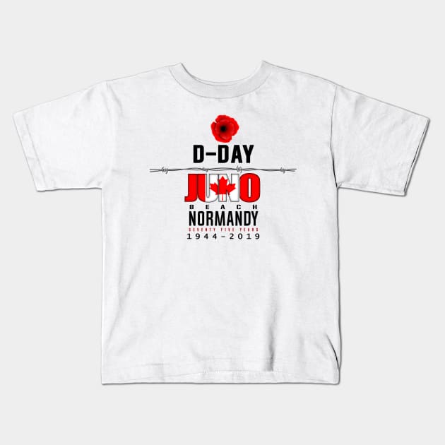 D Day Juno Beach Anniversary Kids T-Shirt by SeattleDesignCompany